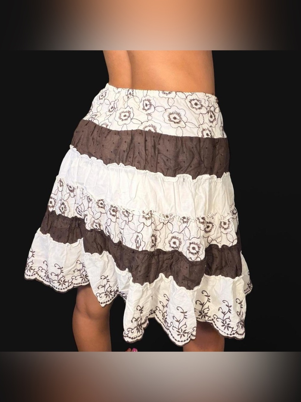 Fairy Brown Floral Ruffle Skirt by Joe Benbasset!